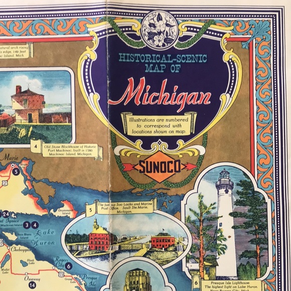 VTG Michigan Ephemera: Postcards, Flyer, Road Map, etc. - Picture 13 of 14